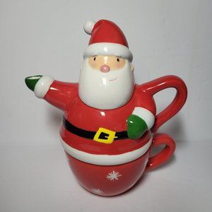 Hallmark Santa Teapot with Cup Stack Set of 3